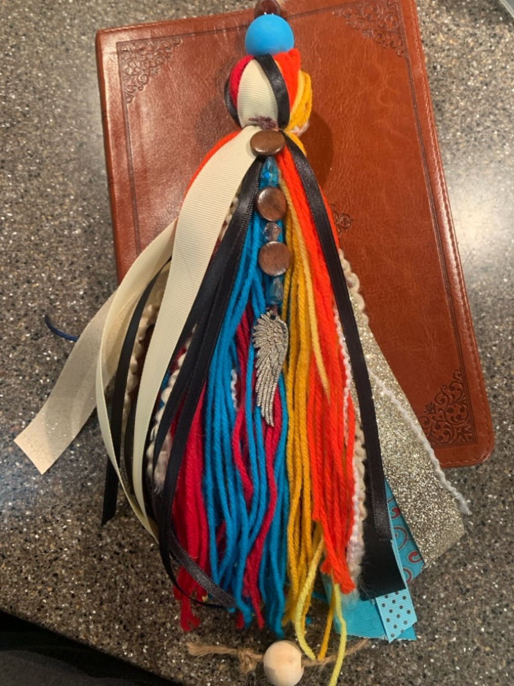 Colorful Bible/Book Tassel with Mixed Ribbons & Wing Accent